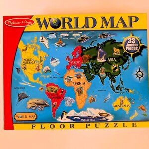 Melissa & Doug World Map Jumbo Jigsaw Floor Puzzle - 33 pieces - 2 x 3 feet